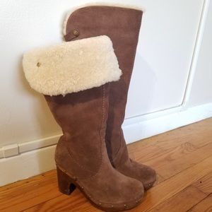 Ugg Lillian brown suede knee high boots size 9